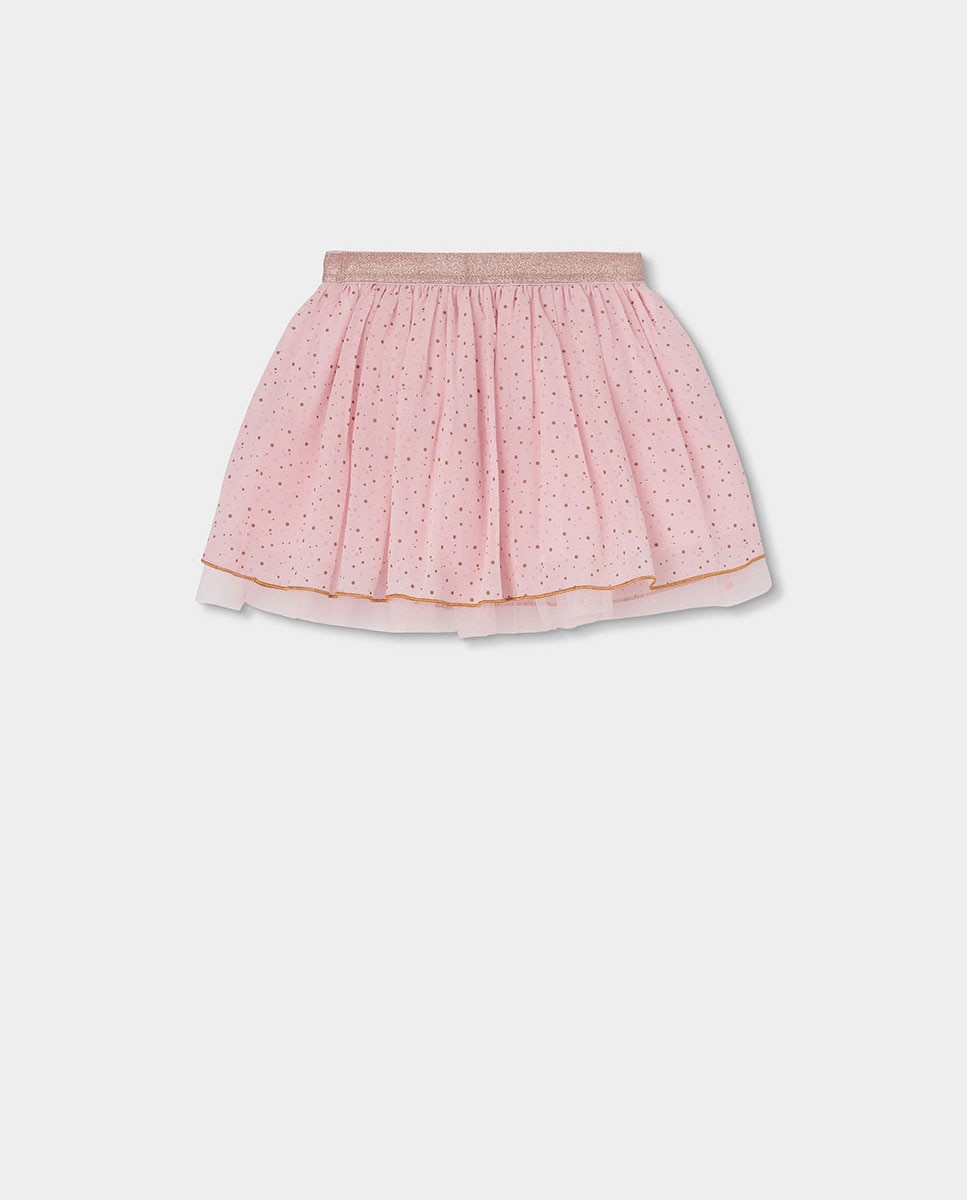 Saia em Gáspea Estampada Infantil Boboli Rosa-pastel-2