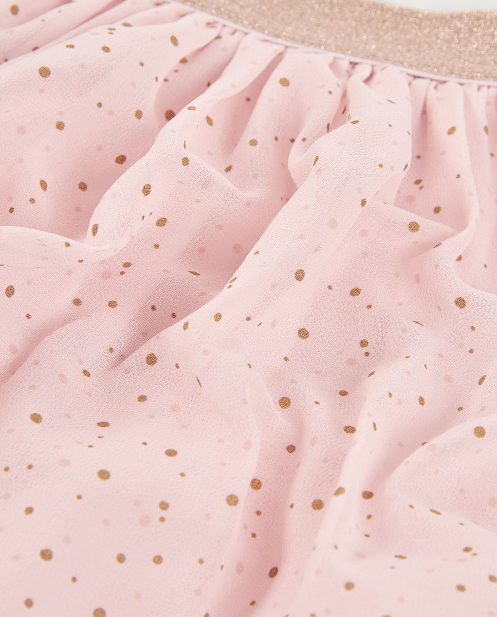 Saia em Gáspea Estampada Infantil Boboli Rosa-pastel-3