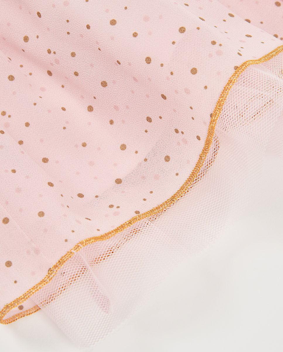 Saia em Gáspea Estampada Infantil Boboli Rosa-pastel-4