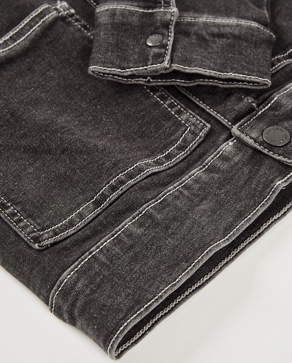 Blusão Denim Infantil Boboli Preto-4