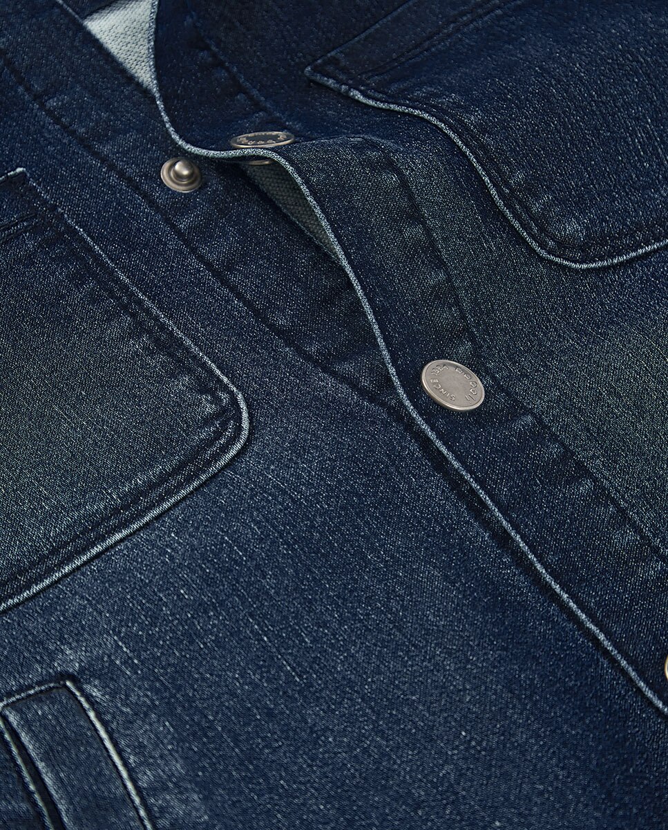 Blusão Denim de Malha Infantil Boboli Azul denim-3