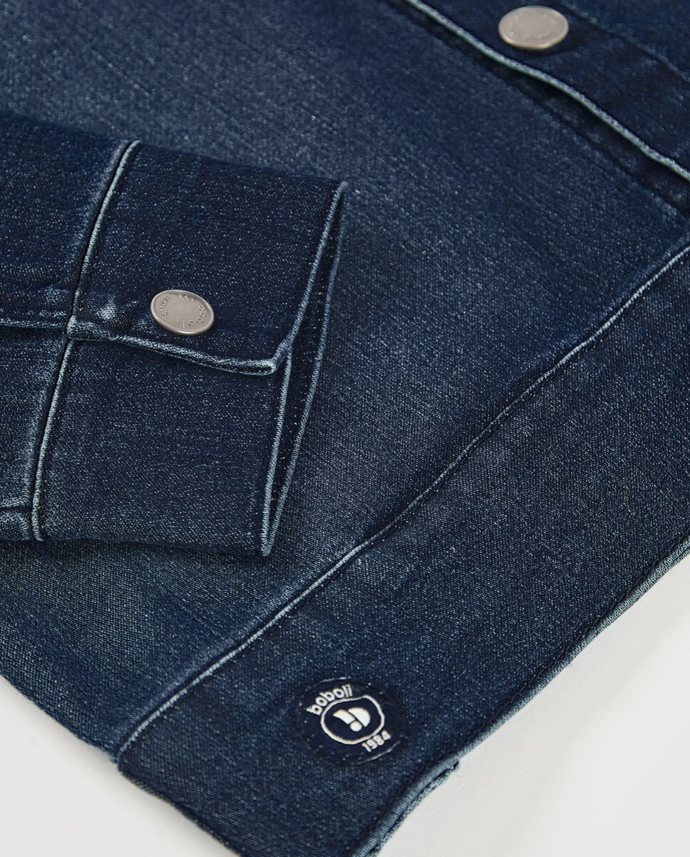 Blusão Denim de Malha Infantil Boboli Azul denim-4