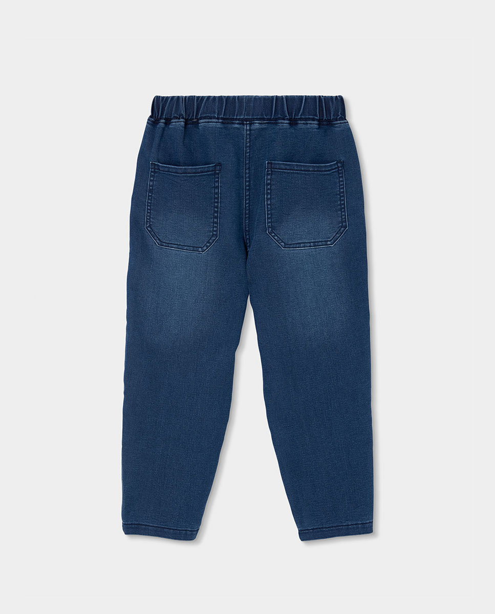 Jeans Denim de Malha Infantil Boboli Azul-marinho-2