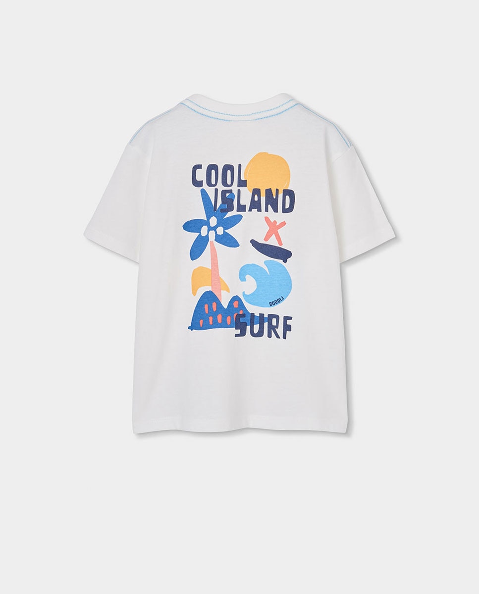T-shirt de Malha para Bebé Boboli Branco / Azul-2
