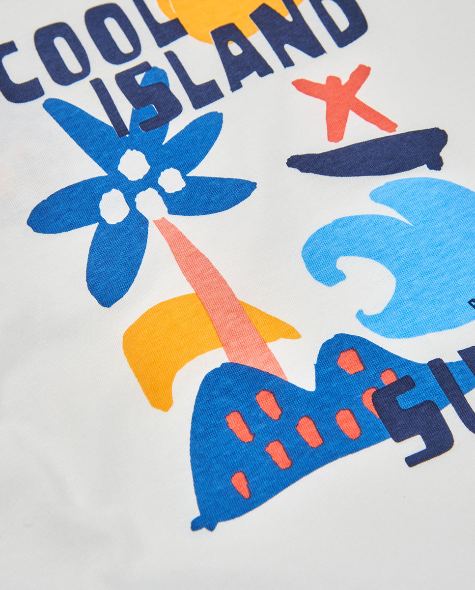 T-shirt de Malha para Bebé Boboli Branco / Azul-4