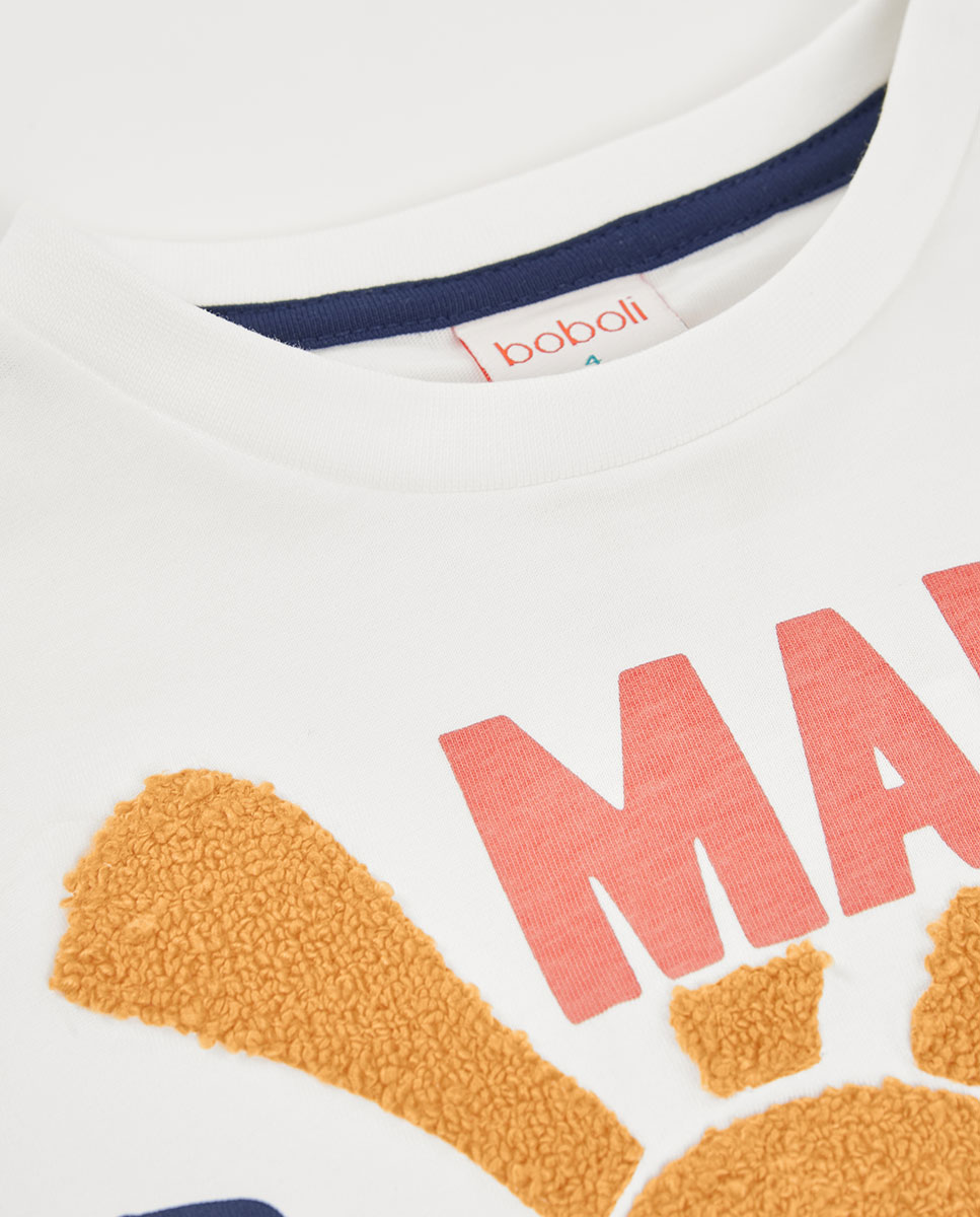 T-shirt de Manga Comprida Infantil Boboli Branco / Serigrafiado-3