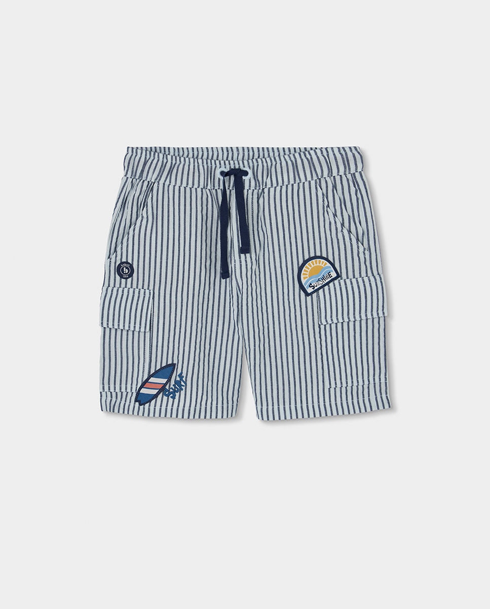 Imagem 0 de Bermudas em Popelina Às Riscas Infantil