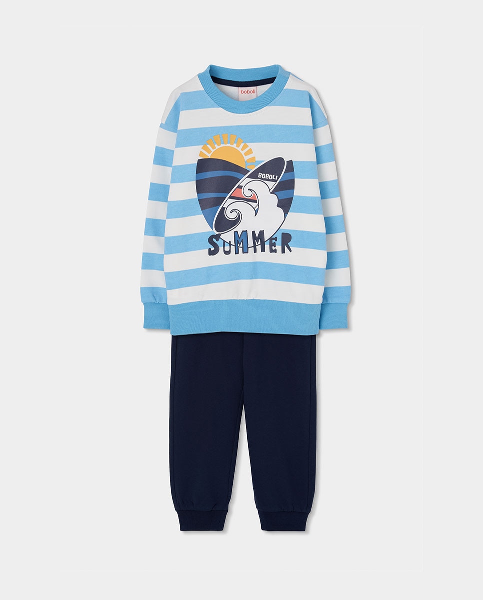 Conjunto de Malha Infantil Boboli Azul-1