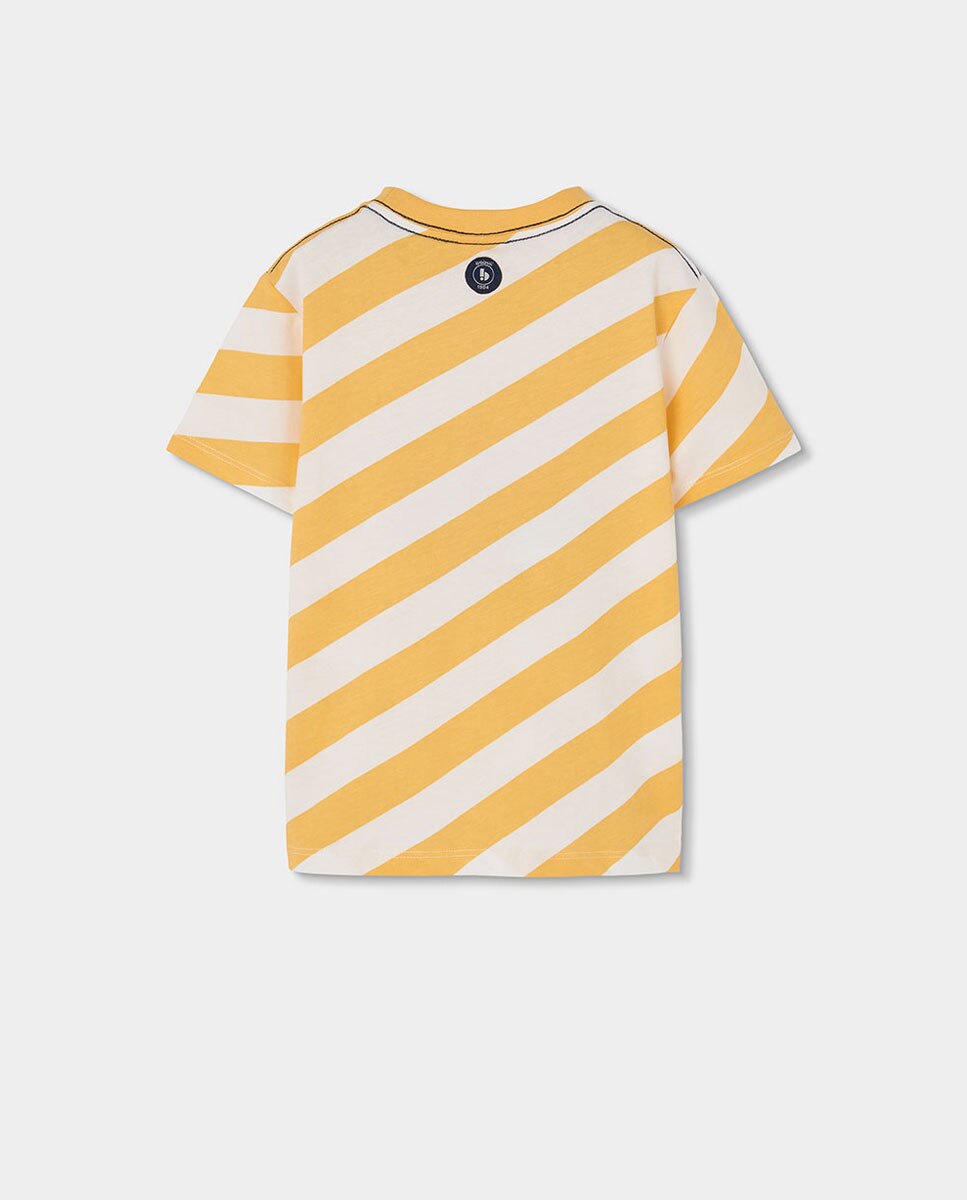 T-shirt de Malha Às Riscas Infantil Boboli Amarelo-2