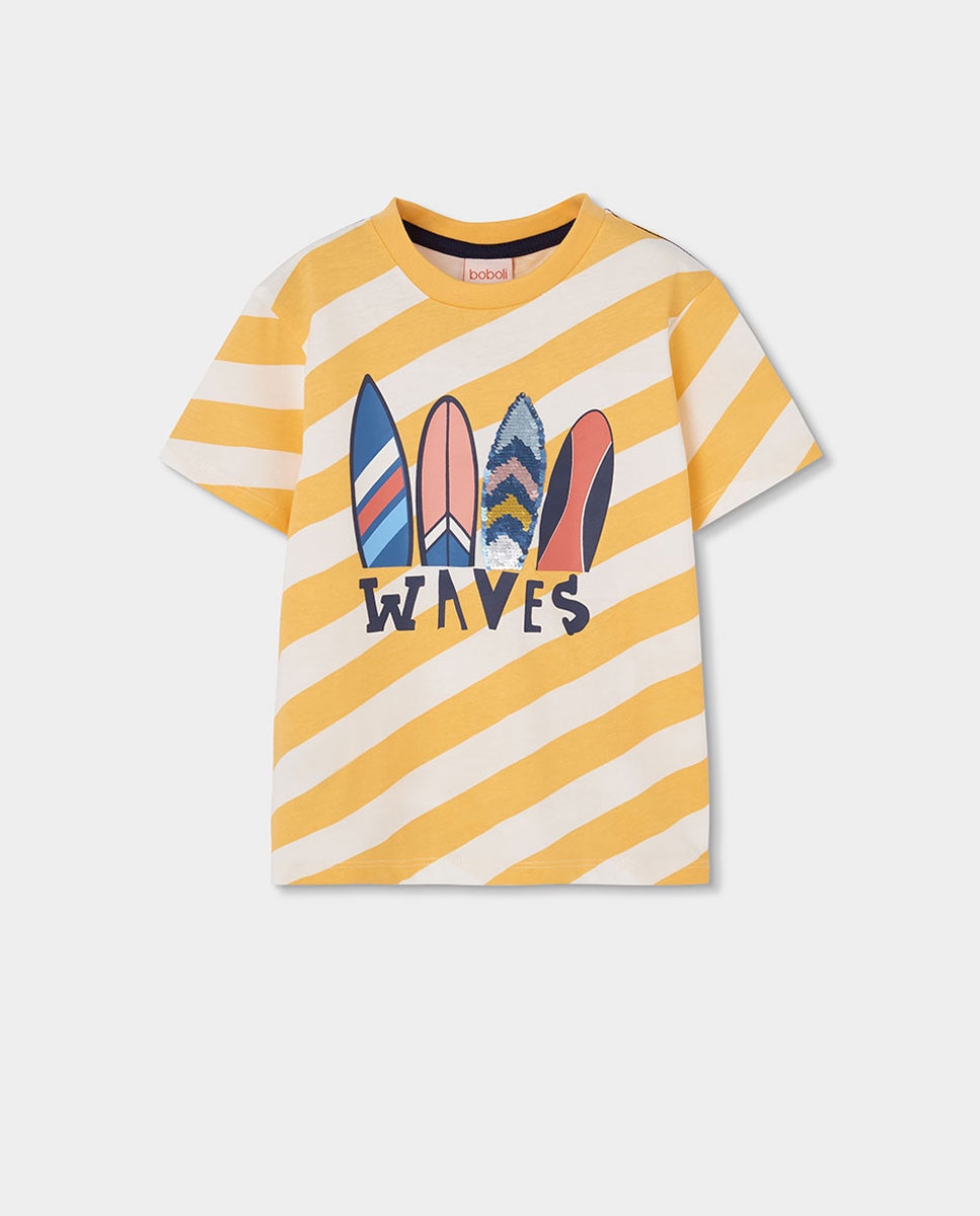 Imagem 0 de T-shirt de Malha Às Riscas Infantil