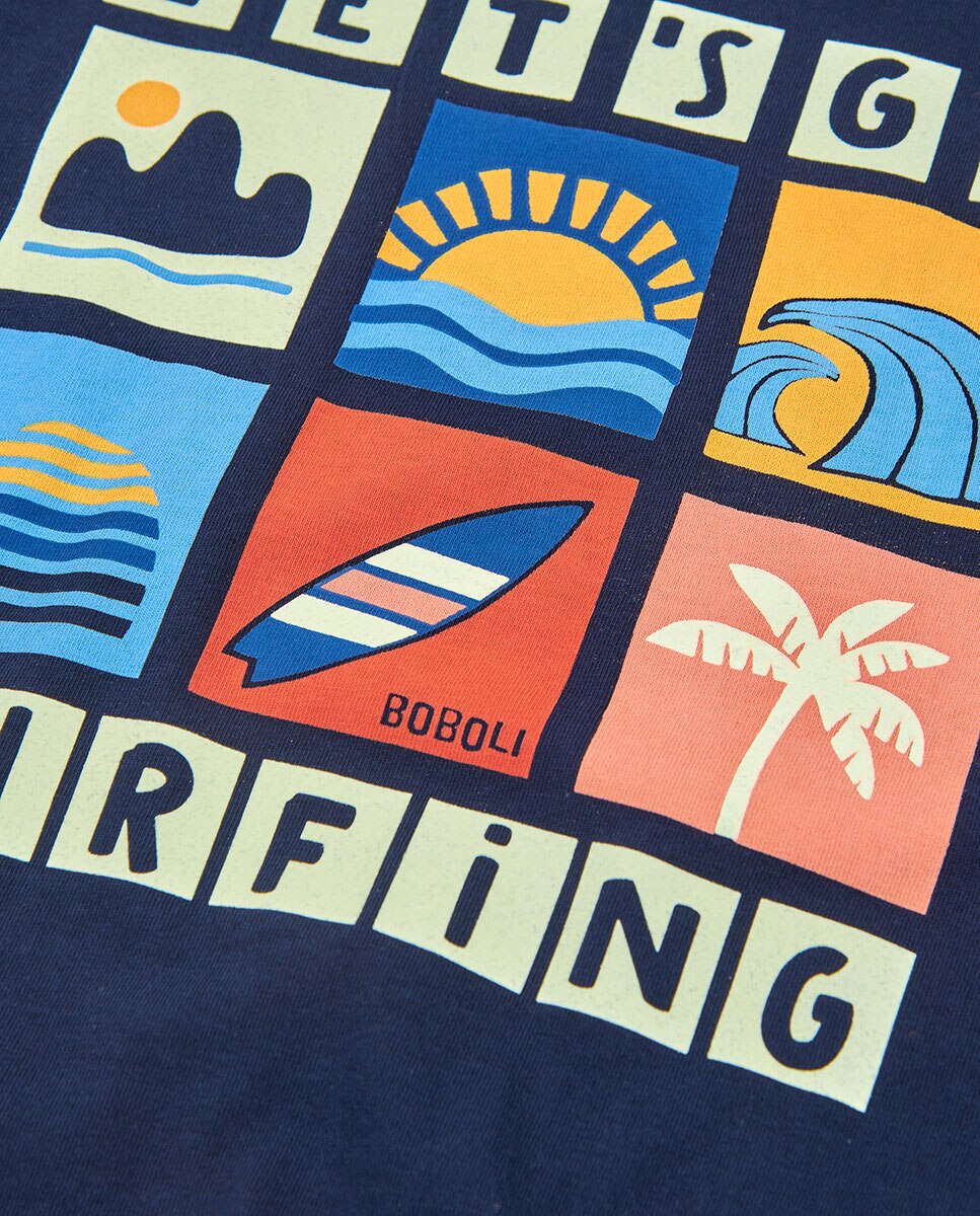 T-shirt de Malha para Bebé Boboli Azul-escuro-4