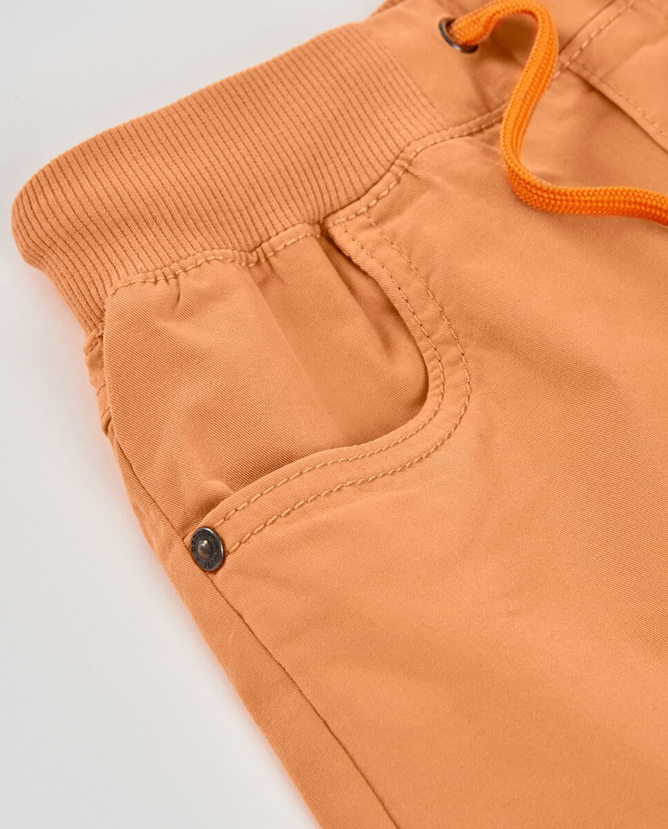 Bermudas Gabardina Infantil Laranja-3
