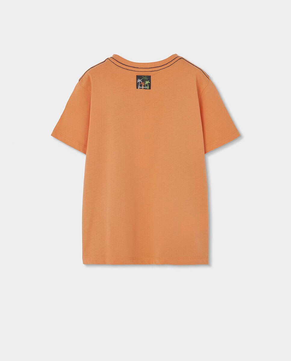 T-shirt de Malha Infantil Boboli Castanho / Laranja-2