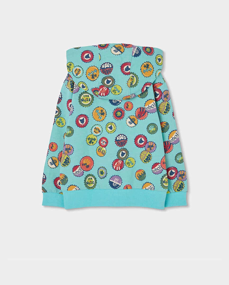 Casaco de Malha Estampado para Bebé Boboli Azul-2