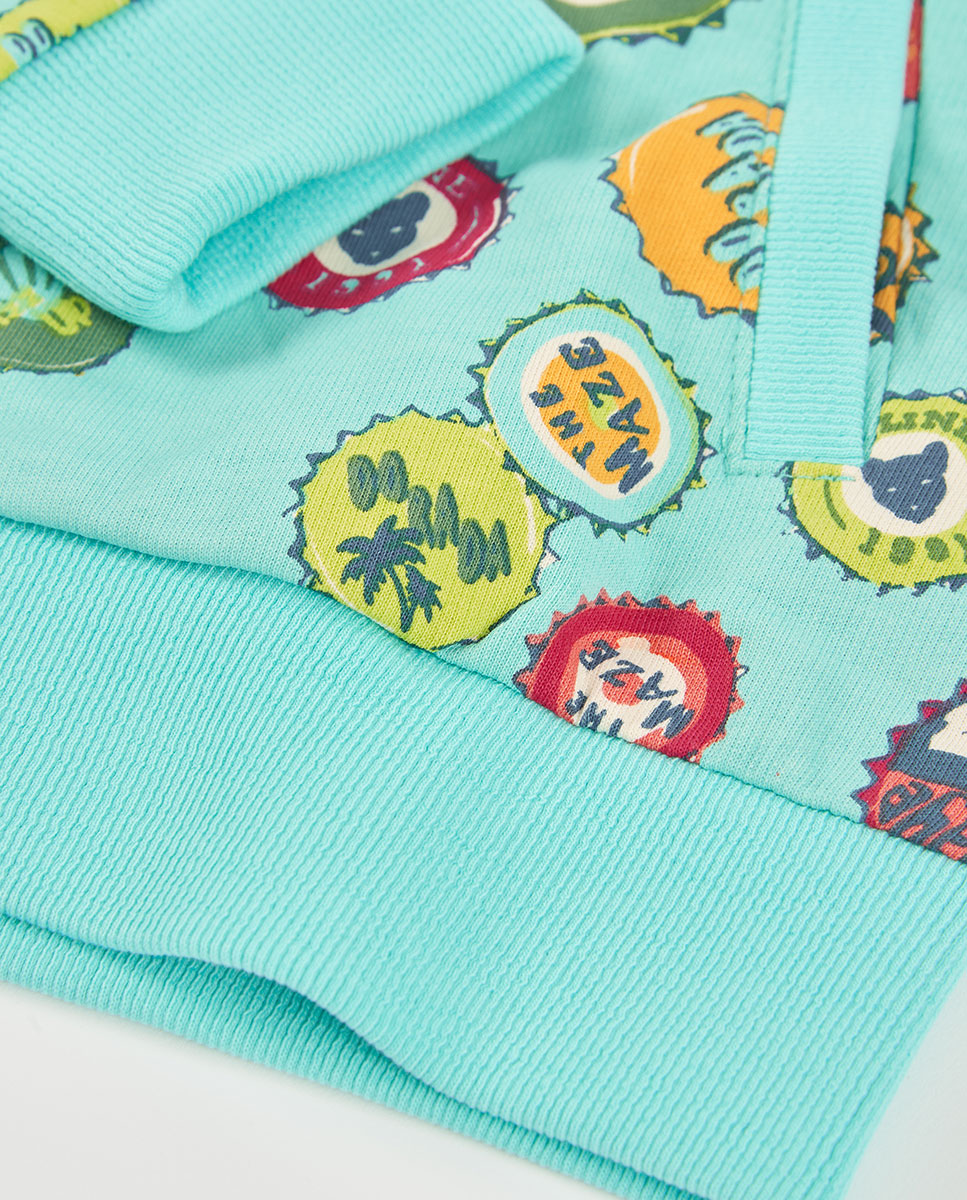 Casaco de Malha Estampado para Bebé Boboli Azul-4