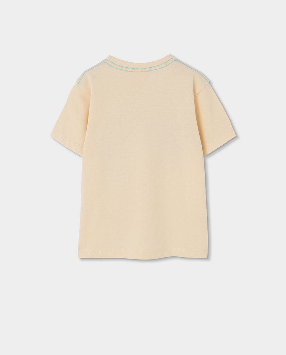 T-shirt de Malha Infantil Boboli Bege-2