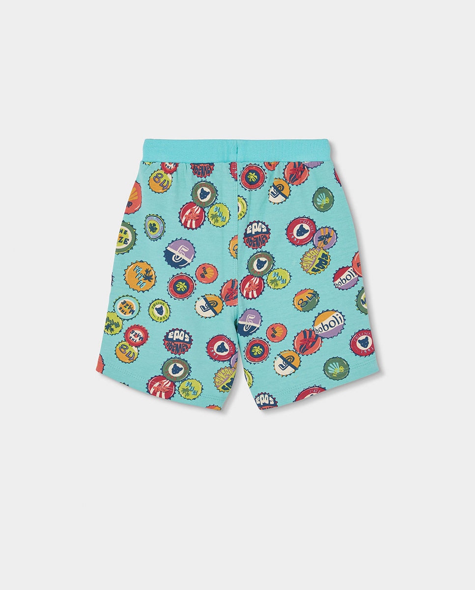 Bermudas de Felpa Estampada para Bebé Azul-turquesa-2