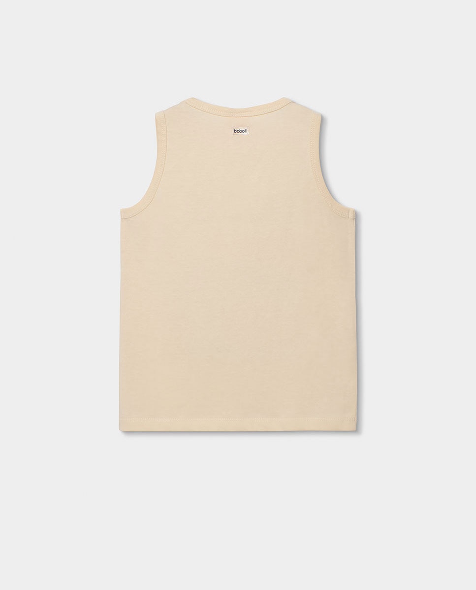 T-shirt de Malha Infantil Bege-2