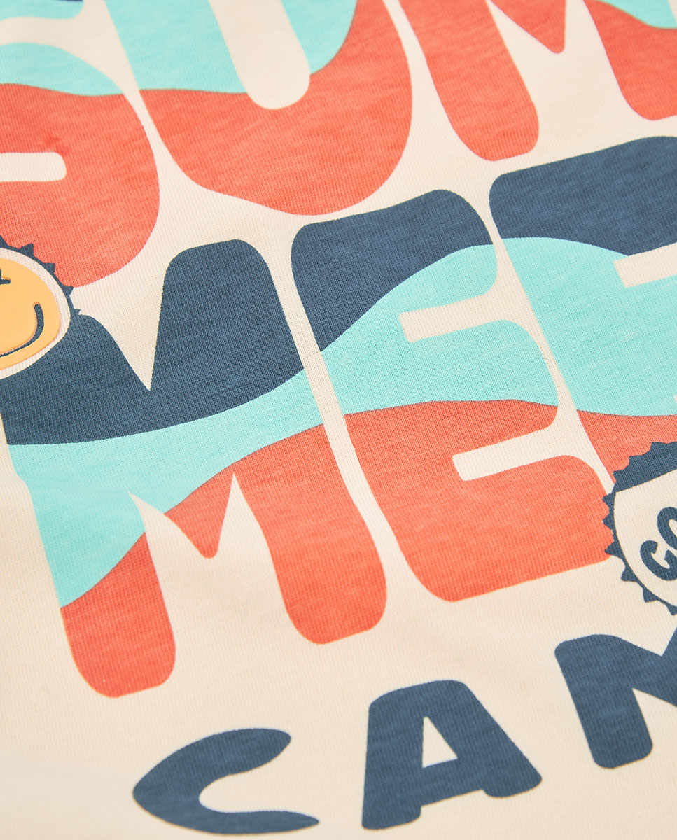 T-shirt de Malha Infantil Bege-4