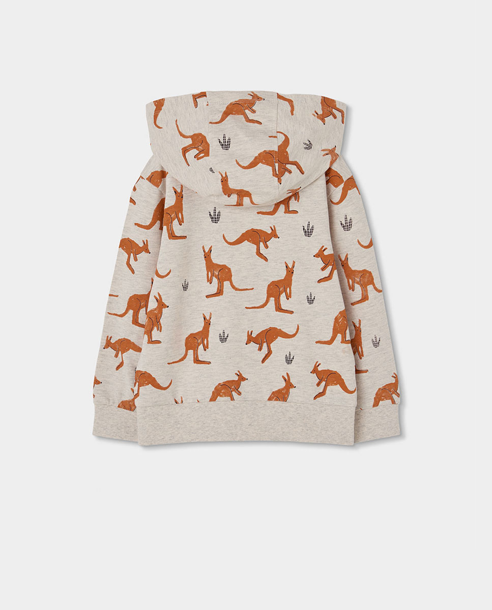 Casaco de Malha Estampado de Bebé Boboli Bege-2
