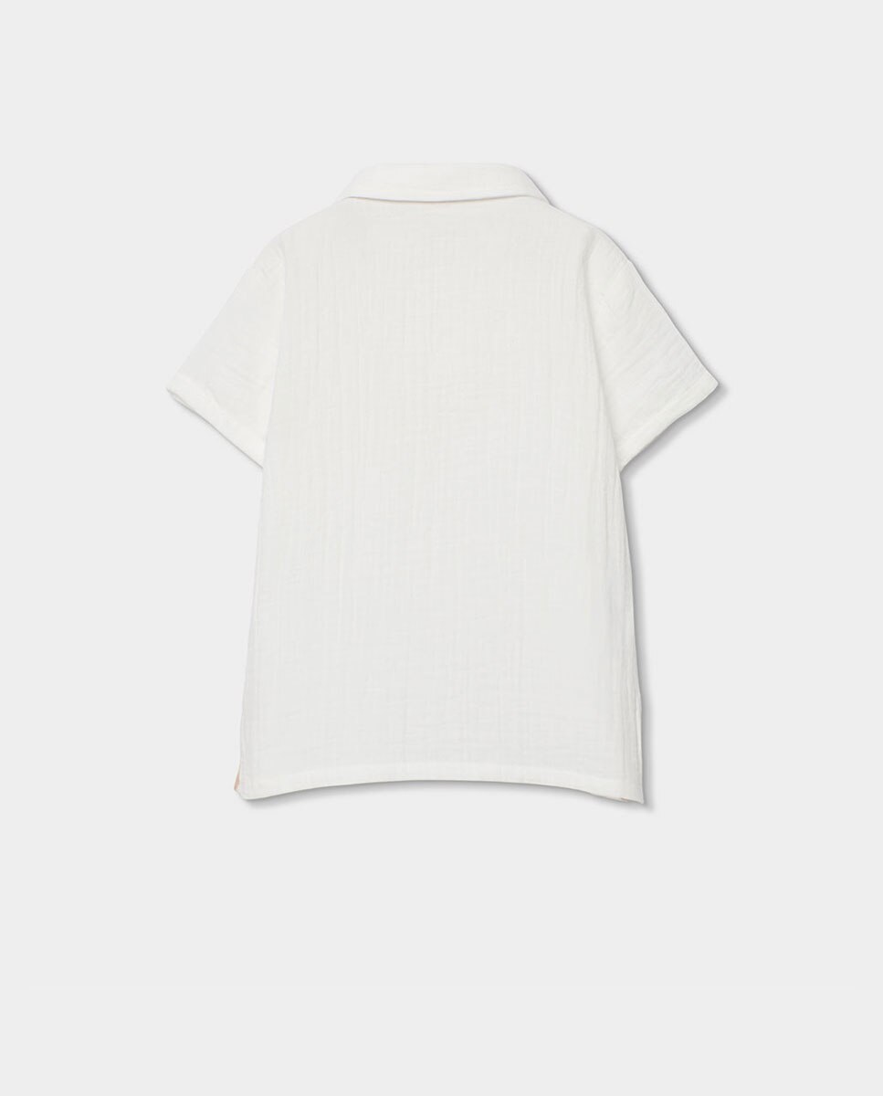 Polo em Muselina para Bebé Boboli Branco-2