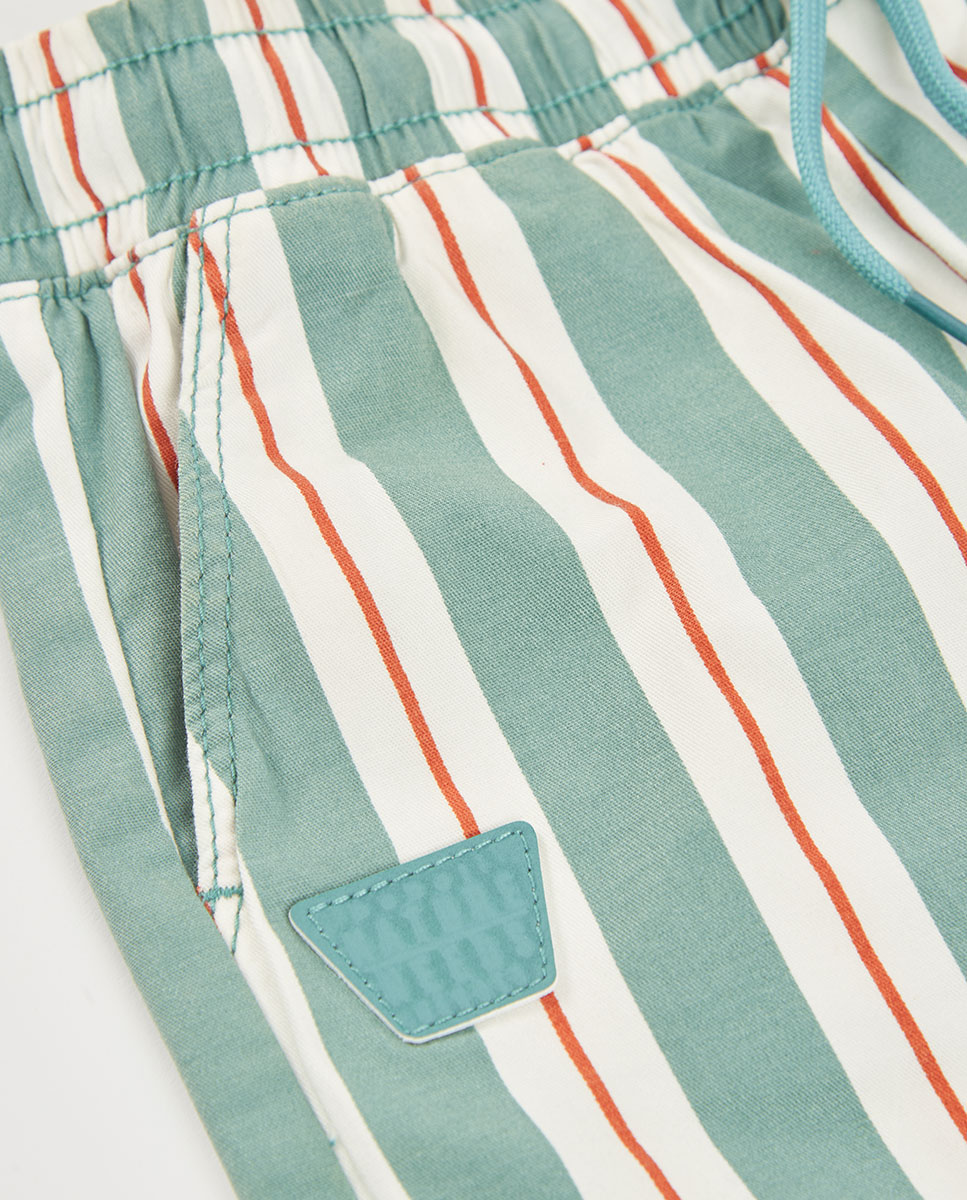 Bermudas Gabardina Elástica de Bebé Boboli Verde-3
