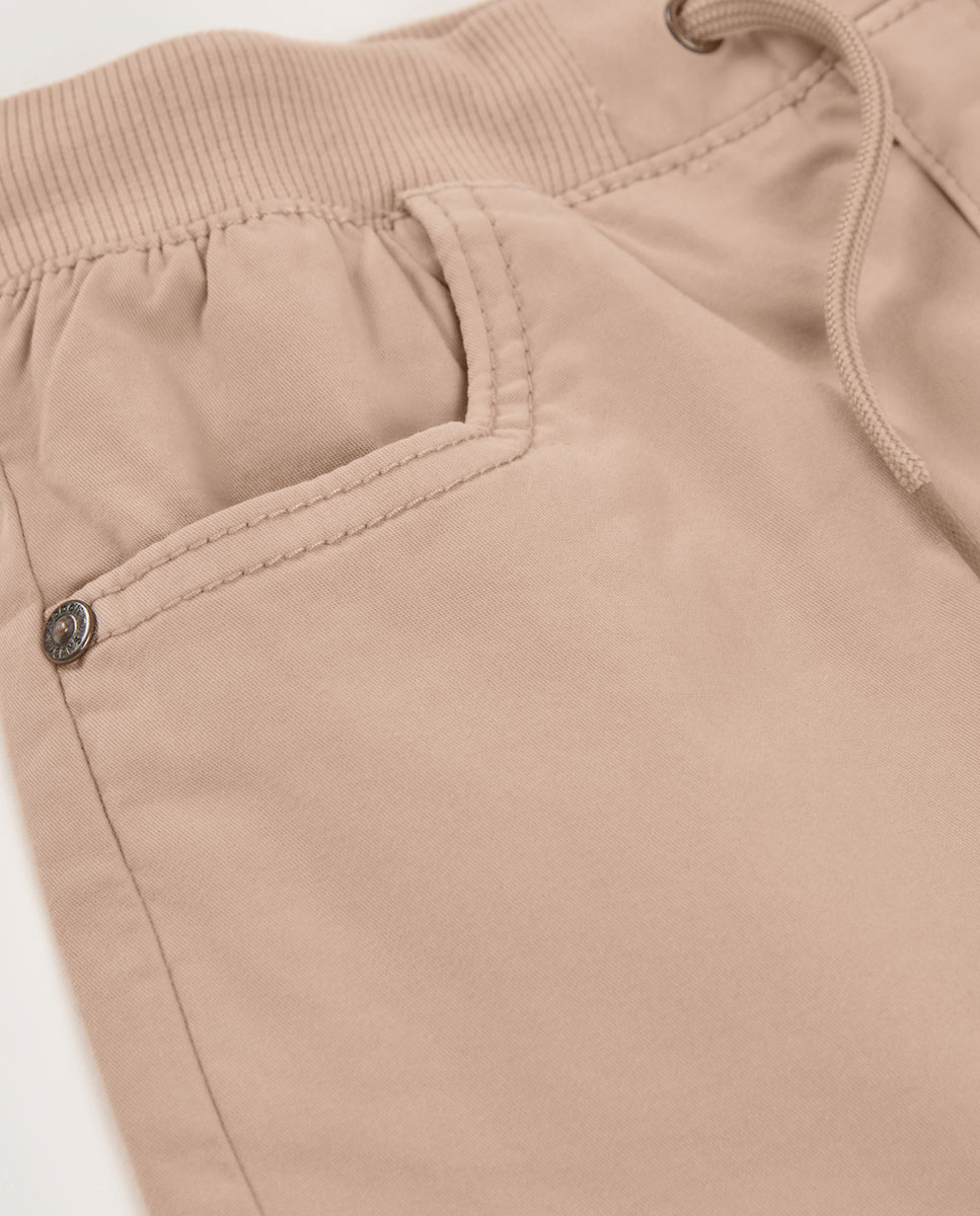 Bermudas Gabardina Infantil Bege / Castanho-3