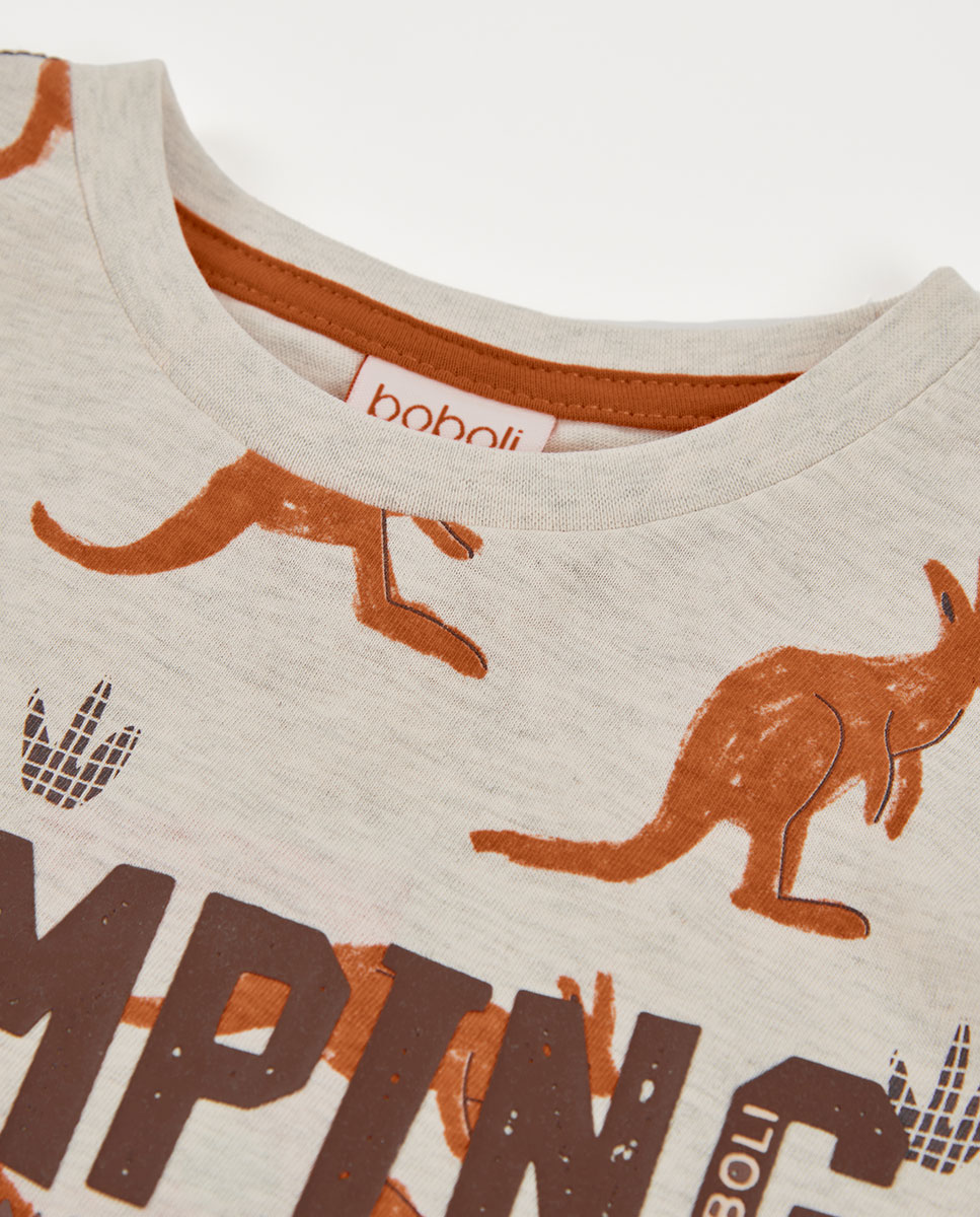 T-shirt de Malha Infantil Boboli Creme-3