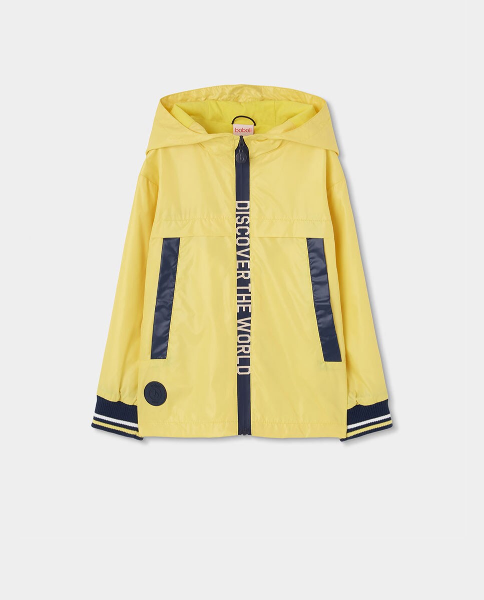 Parka em Tecido Técnico de Bebé Amarelo-1