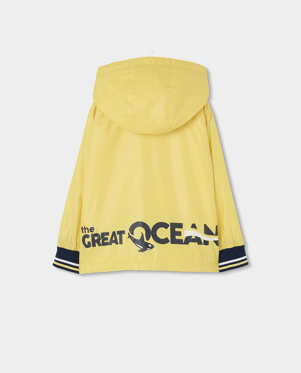 Parka em Tecido Técnico de Bebé Amarelo-2