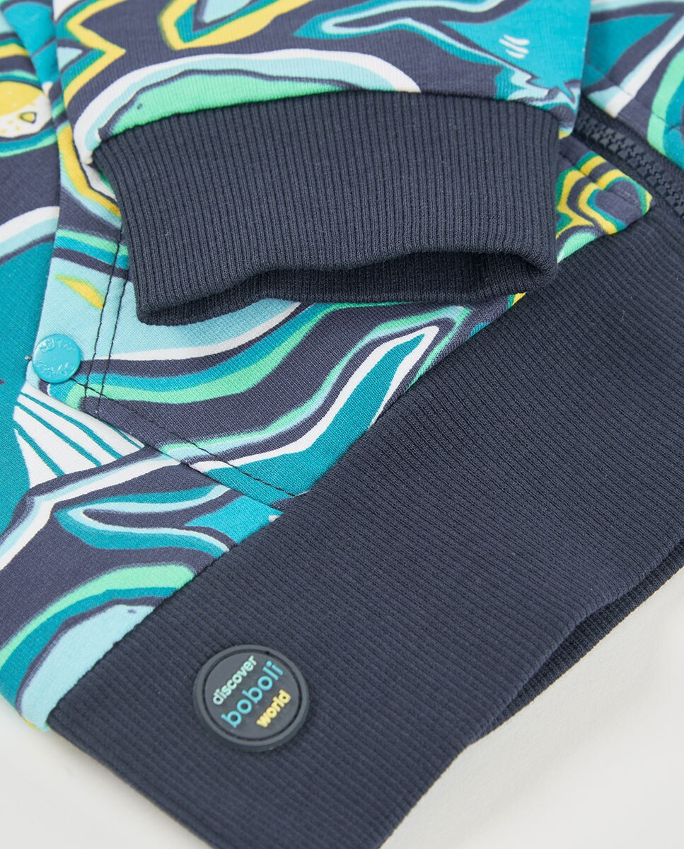 Casaco de Malha Estampado Infantil Boboli Multicolor-4