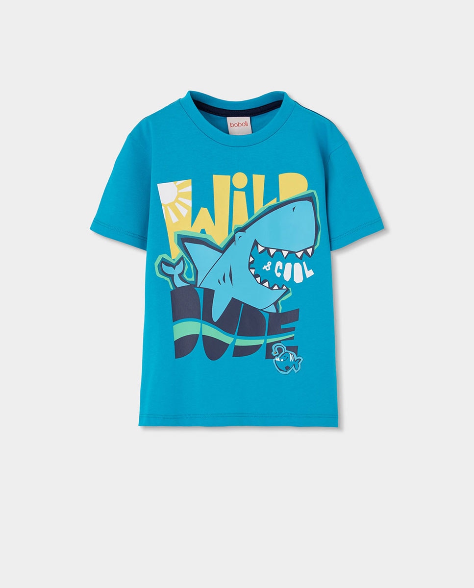 T-shirt de Malha Infantil Boboli Azul-1