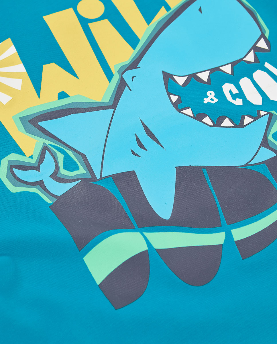 T-shirt de Malha Infantil Boboli Azul-4