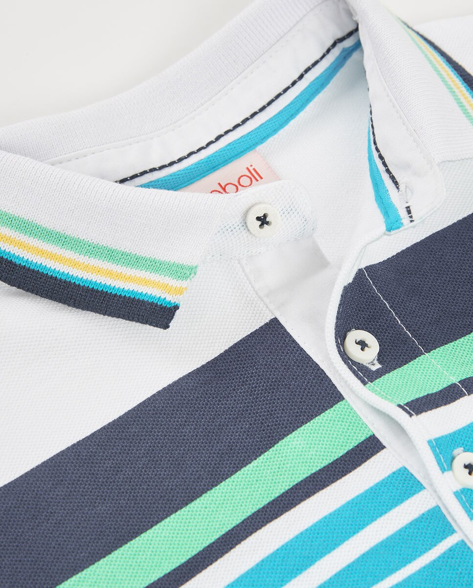 Polo Piqué para Bebé Boboli Azul / Amarelo-3