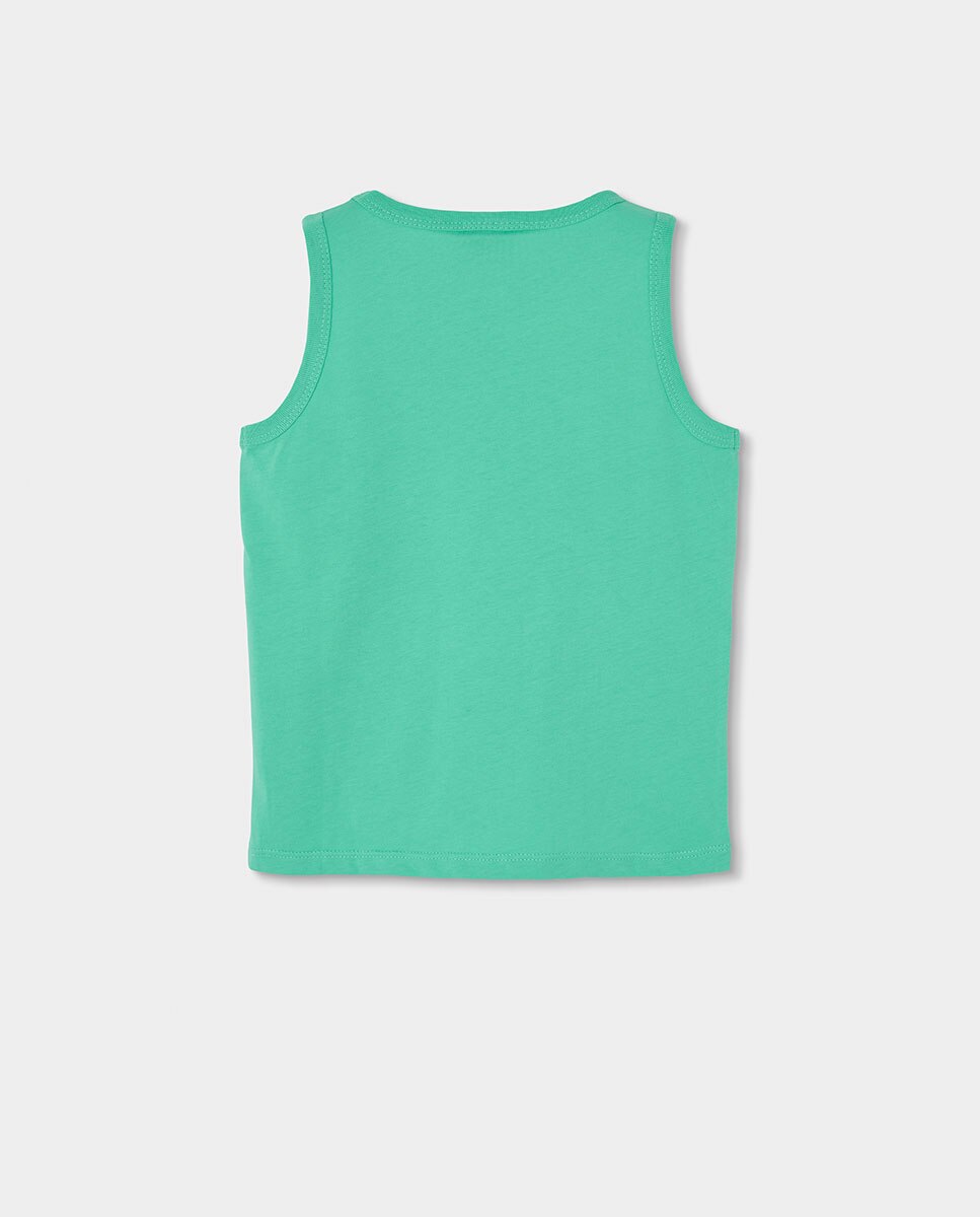 T-shirt de Malha sem Mangas Infantil Azul / Verde-2