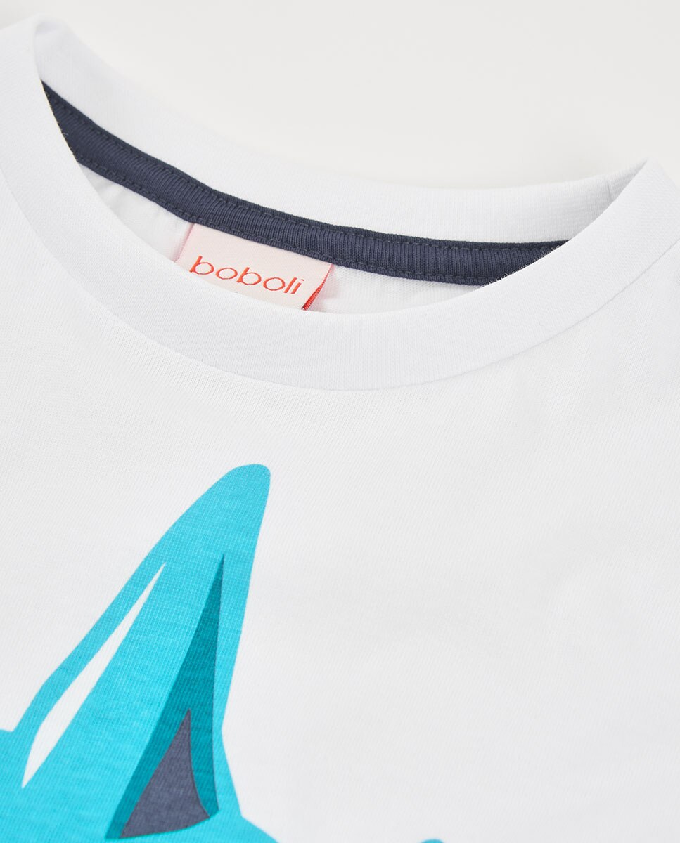 T-shirt de Malha Infantil Boboli Branco-3