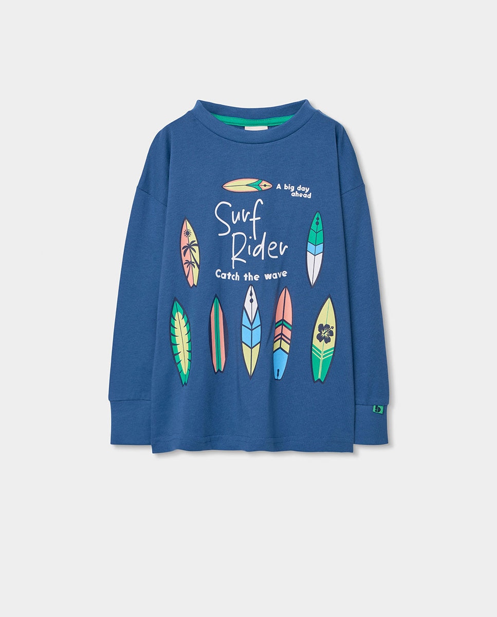 Imagem 0 de T-shirt de Malha de Manga Comprida Infantil