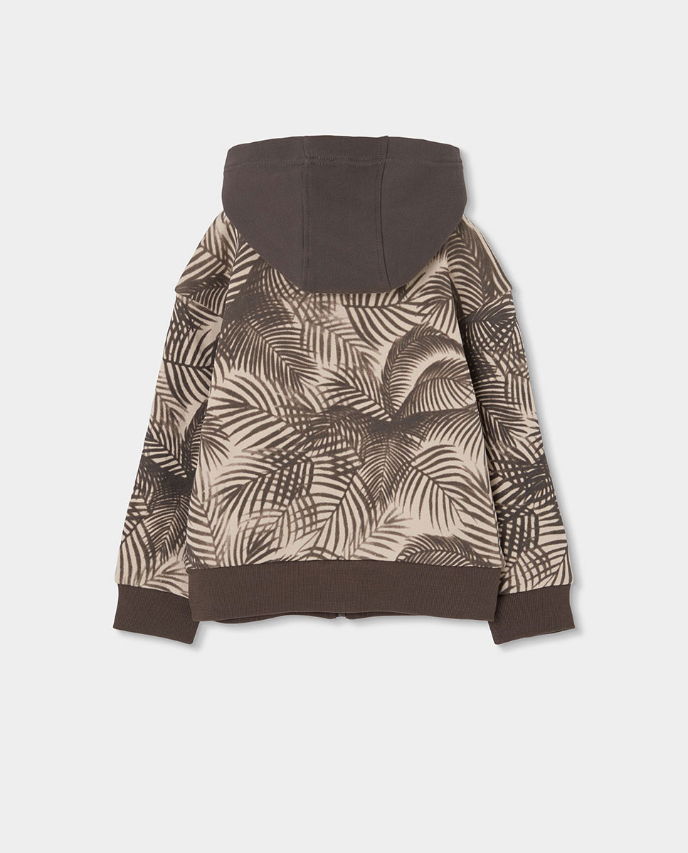 Blazer de Felpa com Capuz Infantil Bege / Castanho-2