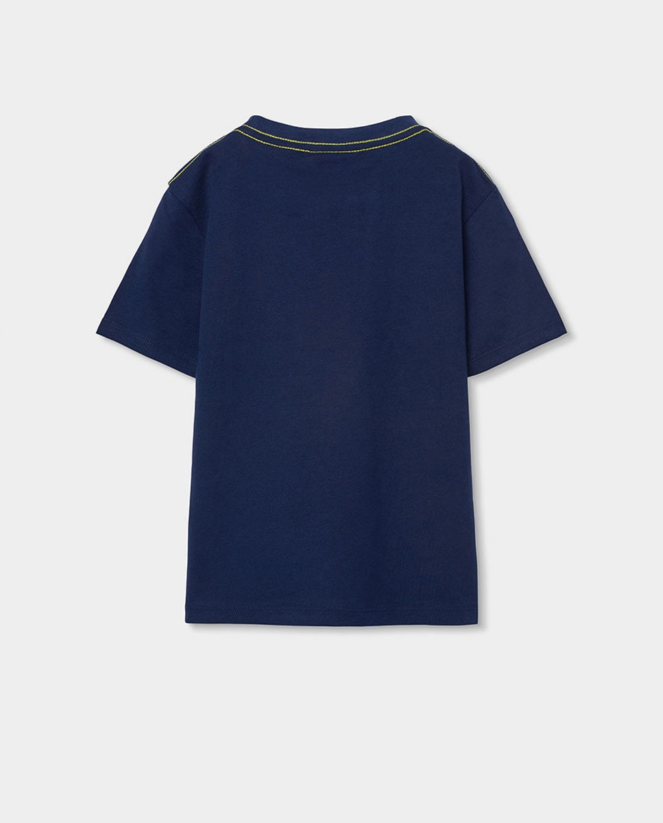T-shirt de Malha Infantil Azul-2