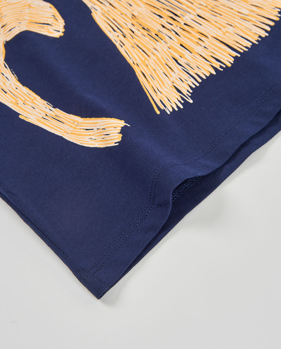 T-shirt de Malha Infantil Azul-4