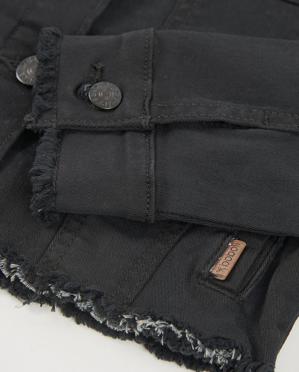 Blusão em Sarja Elástica Infantil Boboli Preto mate-4