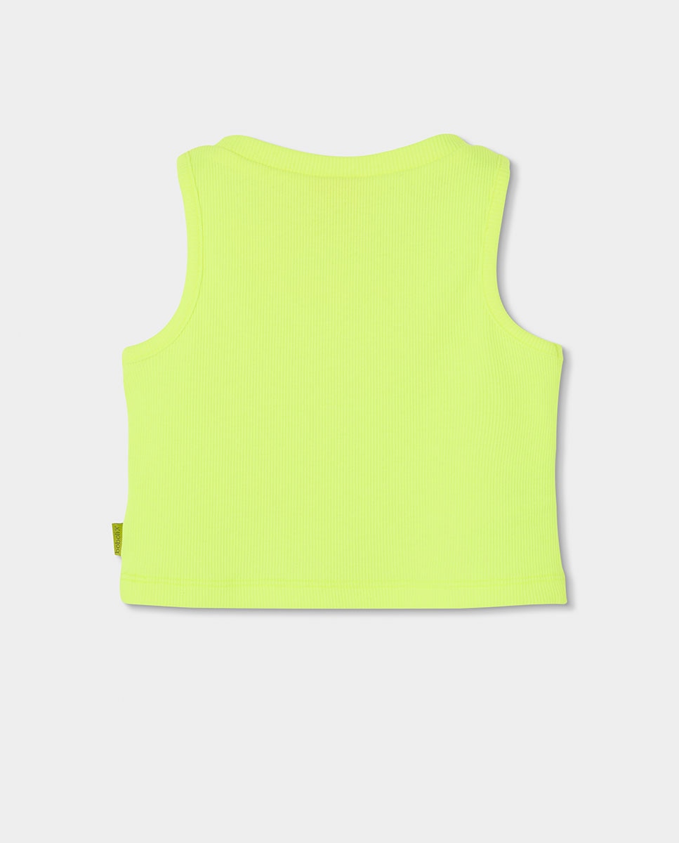 T-shirt de Malha Canelada Infantil Boboli Verde néon-2