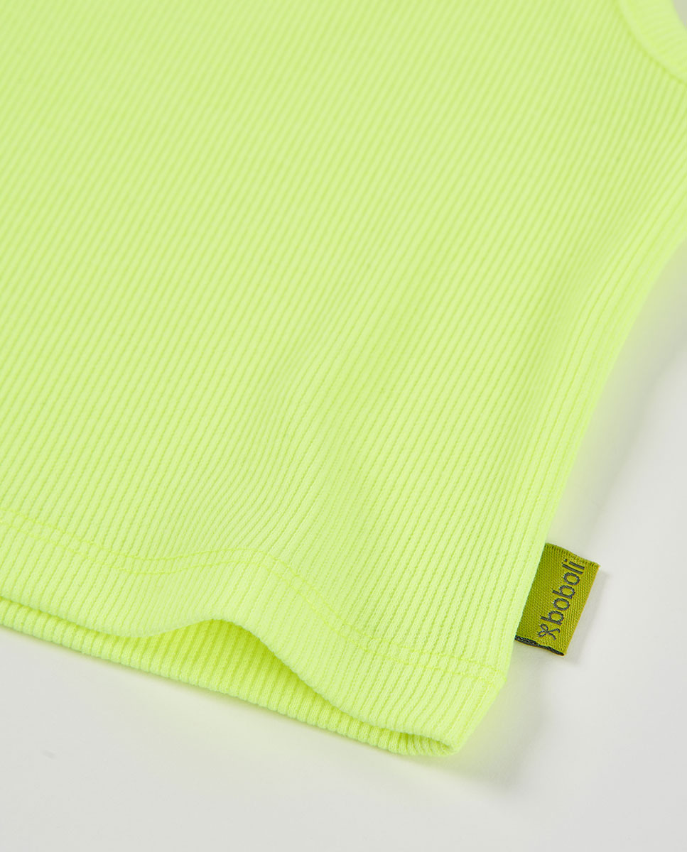 T-shirt de Malha Canelada Infantil Boboli Verde néon-4