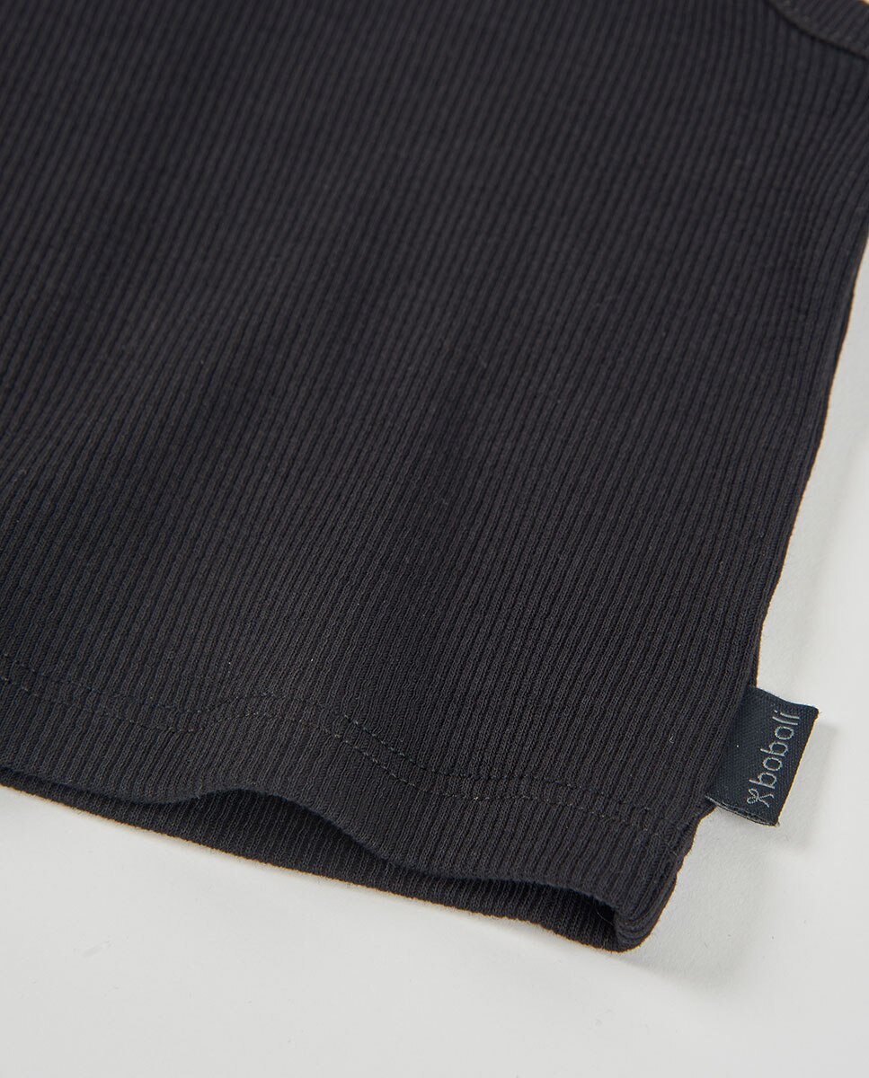 T-shirt de Malha Canelada para Bebé Boboli Preto mate-4