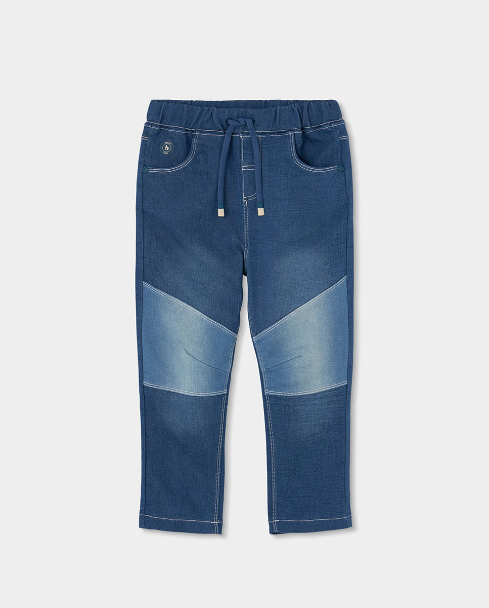 Jeans Denim de Malha Infantil Boboli Azul-1