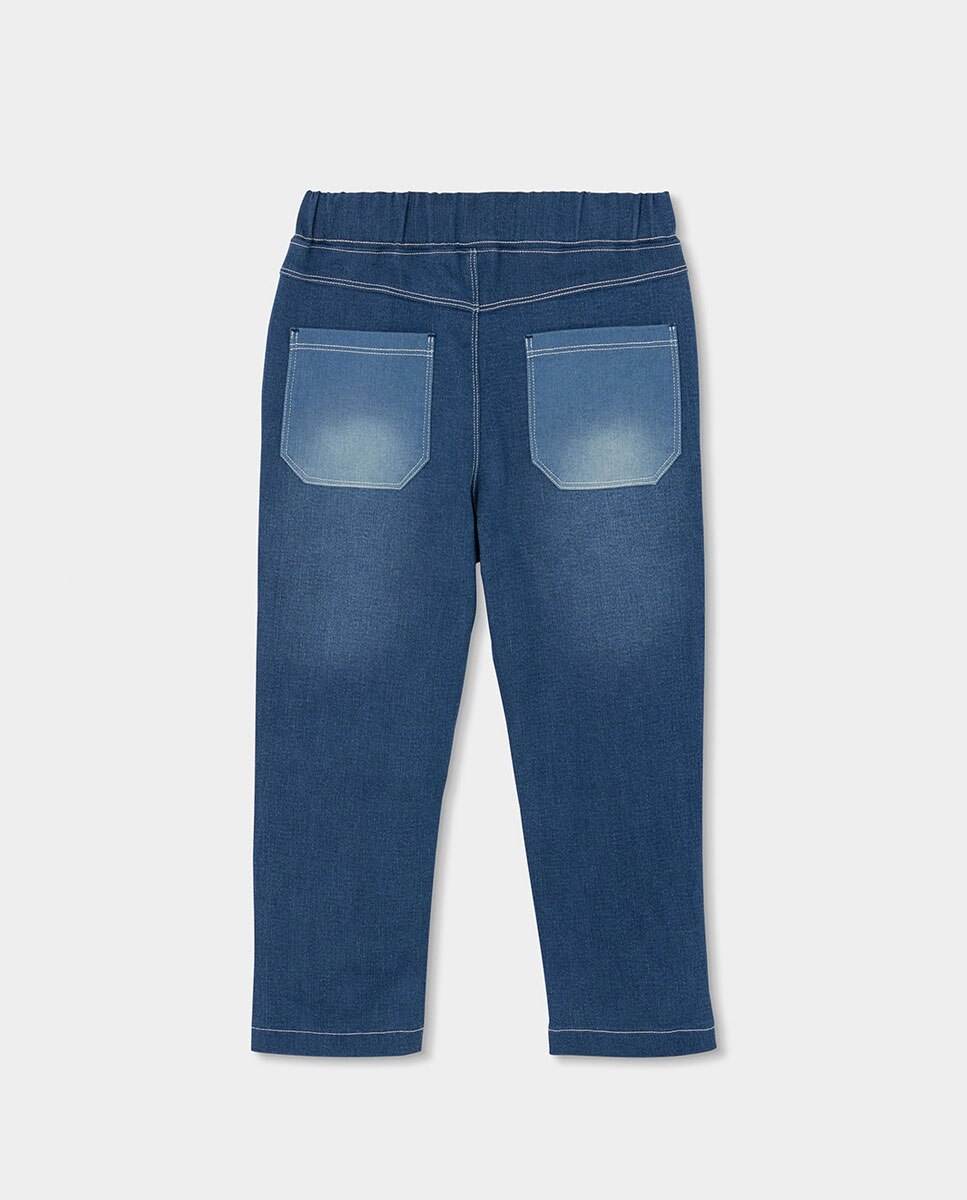 Jeans Denim de Malha Infantil Boboli Azul-2