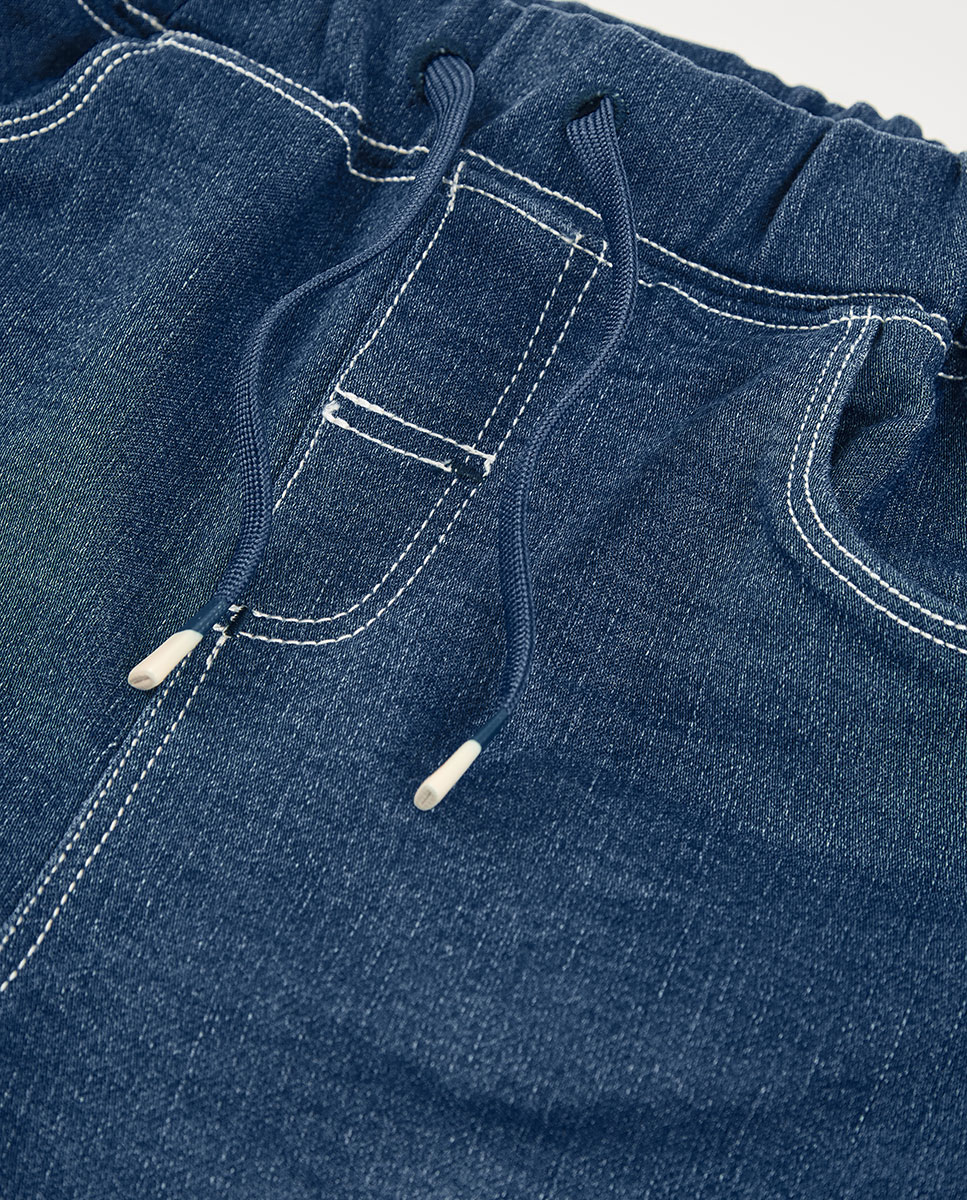 Jeans Denim de Malha Infantil Boboli Azul-3