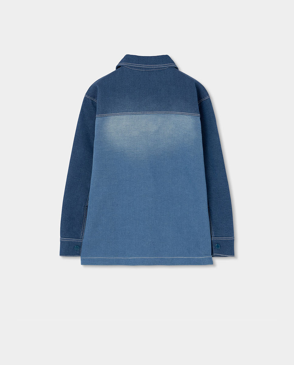 Sobrecamisa Denim de Malha para Bebé Boboli Azul-2