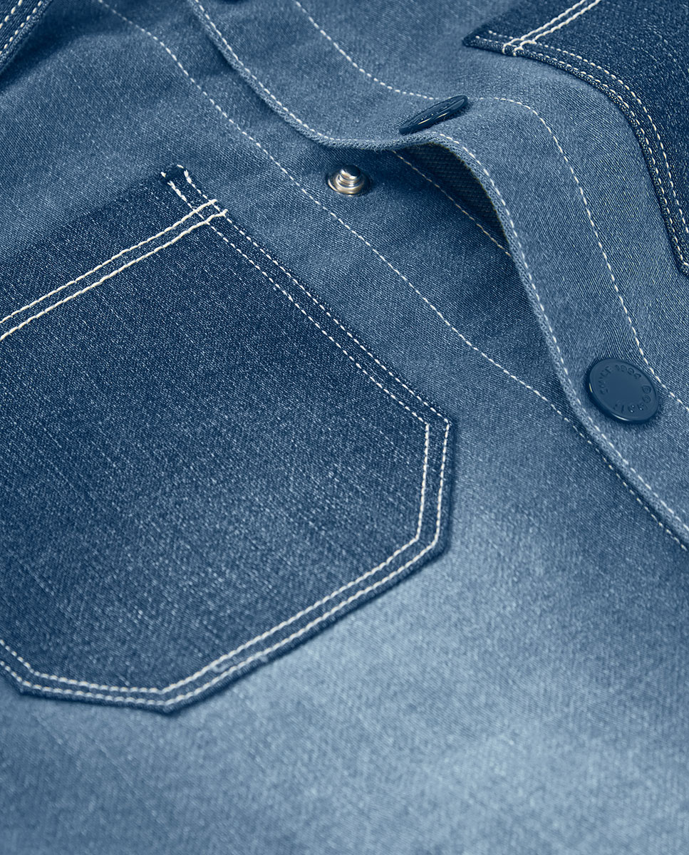 Sobrecamisa Denim de Malha para Bebé Boboli Azul-3