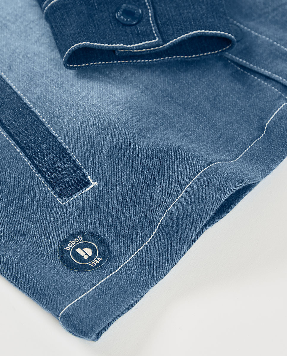Sobrecamisa Denim de Malha para Bebé Boboli Azul-4